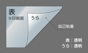 PETシート透明　自己粘着タック付き